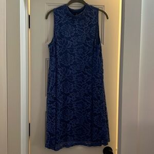 Tiana B blue lace -lined dress